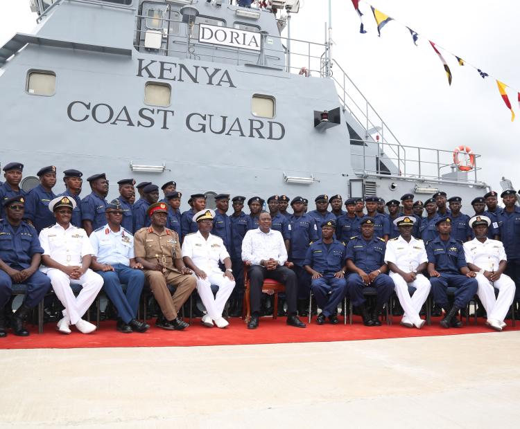 His Excellency Hon. Uhuru Kenyatta the President and Commander-in -Chief of the the Kenya  Defence Forces on Monday, 19 November 2018 officially launched the Kenya Coast Guard Service (KCGS), a maritime security organ that will operate in high seas to protect Kenya’s territorial waters against  terrorism, piracy, illegal fishing, human and drug trafficking among other maritime crimes.